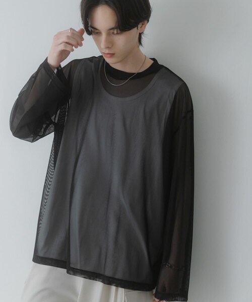 SENSE OF PLACE by URBAN RESEARCH(センスオブプレイスバイアーバンリサーチ)の「アソートシアーロングTシャツ(その他トップス・メンズ・BLACK/BLK MARBLE/KHK MARBLE/BLU MARBLE・M/L)」の7枚目の写真