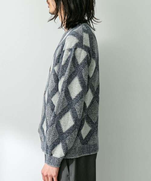 URBAN RESEARCH Sonny Label（アーバンリサーチサニーレーベル）の「ジャガードVネックニットカーディガン（カーディガン/ボレロ・メンズ・ボルドー/オフ/グリーン・M/L）」の8枚目の写真