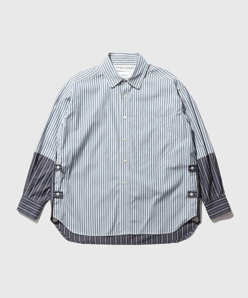 【KYOU/キョウ】BEAN Switching Balloon Side Pleats Shirt