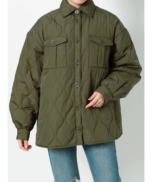 jouetie（ジュエティ）の「キルティングオーバージャケット（テーラードジャケット・レディース・ミックス/パープル/ブラウン/アイスブルー/ブラック/カーキ/ダークミックス/ネイビー・M）」の3枚目の写真