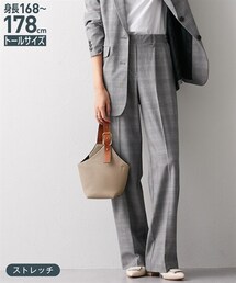 nissen | 高身長　ストレッチチェックワイドパンツ　丈長め・トールサイズ(パンツ)