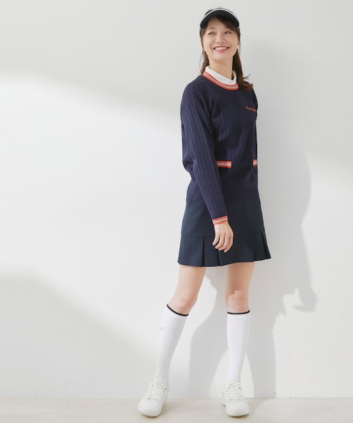ROPE'(ロペ)の「ミニケーブル柄プレート使い長袖プルオーバー(ニット/セーター・レディース・ホワイト/グリーン/ネイビー・L/M/S)」の11枚目の写真