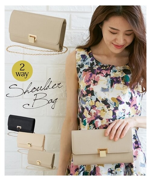 nissen（ニッセン）の「カラー金具付２ＷＡＹショルダーバッグ（バッグ・メンズ・ブラック/ベージュ/グレージュ・Y）」の2枚目の写真