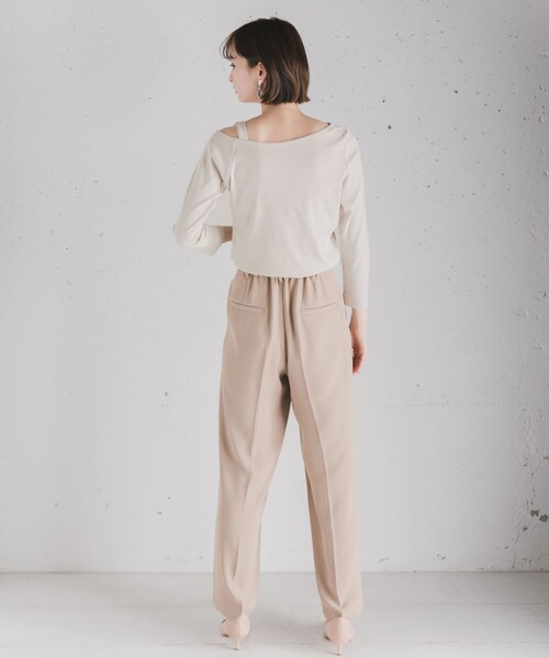 SENSE OF PLACE by URBAN RESEARCH（センスオブプレイスバイアーバンリサーチ）の「アシメネックリブトップ(7分袖)（Tシャツ/カットソー・レディース・BLACK/GREIGE/DUSTY PINK・FREE）」の15枚目の写真