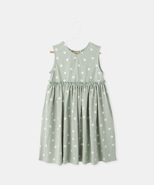 ROPE' PICNIC(ロペピクニック)の「【KIDS/キッズ】綿ワッシャードット柄ワンピース(ワンピース・キッズ・ベージュ/ライトグリーン・120/130/140/150)」の6枚目の写真