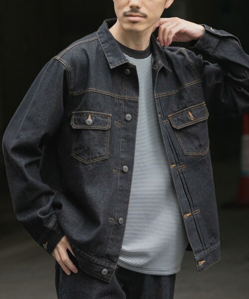 ITEMS URBANRESEARCH（アイテムズ アーバンリサーチ）の「DENIM JACKET TYPE 2nd（デニムジャケット・メンズ・BLK/IDG BLU/BLU・M/L）」の18枚目の写真