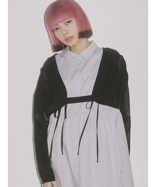 merry jenny（メリージェニー）の「リボンベルトボレロ（その他トップス・レディース・アイボリー/ブラック/ピンク/グリーン・F）」の6枚目の写真