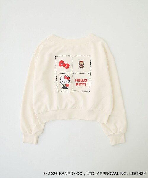 ROPE' PICNIC（ロペピクニック）の「【ROPE' PICNIC×ハローキティ】ボートネック裏毛プルオーバー（スウェット・レディース・チャコール/キナリ/ピンク系・F）」の2枚目の写真