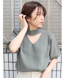 MURUA | ドライタッチチョーカーハーフニット(ニット/セーター)