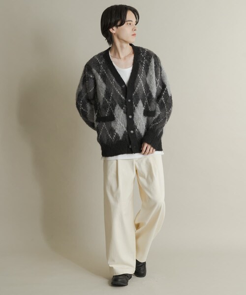 SENSE OF PLACE by URBAN RESEARCH（センスオブプレイスバイアーバンリサーチ）の「アーガイルVネックカーディガン（ニット/セーター・メンズ・BLACK/BLUE/NAVY/BROWN・M/L）」の19枚目の写真