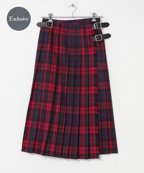 かぐれ（カグレ）の「『別注』O’NEIL OF DUBLIN×かぐれ　PLEATS WRAP SKIRT 85cm（スカート・レディース・MOYNALTY/LOUGH MASK・XS）」の2枚目の写真