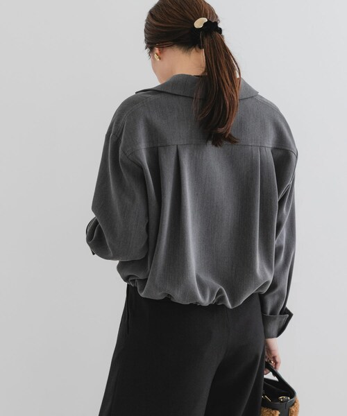 URBAN RESEARCH ROSSO（アーバンリサーチロッソ）の「F by ROSSO　オープンカラーシャツジャケット（テーラードジャケット・レディース・MOCHA/GRAY・FREE）」の8枚目の写真