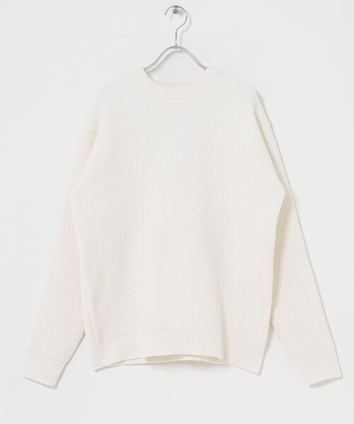 ITEMS URBANRESEARCH（アイテムズ アーバンリサーチ）の「ダブルフェイスシェニールクルーネックニット（ニット/セーター・メンズ・WHT/BLUE GRAY/GREIGE/INK BLACK・M/L）」の8枚目の写真