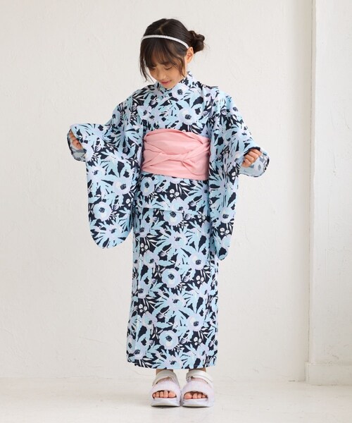 ROPE' PICNIC(ロペピクニック)の「【KIDS/キッズ】浴衣キャミワンピースセット(浴衣・キッズ・ネイビー/クリーム・L/M/S)」の2枚目の写真