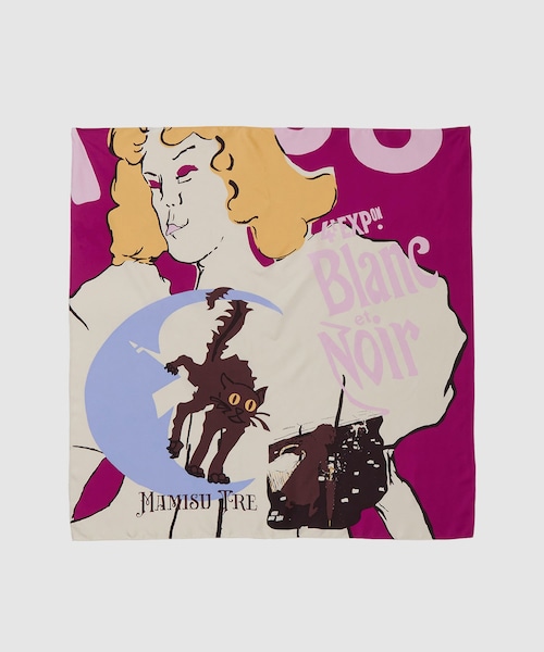 ROPE'（ロペ）の「ロートレックグラフィカルシルクスカーフ（バンダナ/スカーフ・レディース・ブラック/オフホワイト/パープル/ワイン・F）」の3枚目の写真