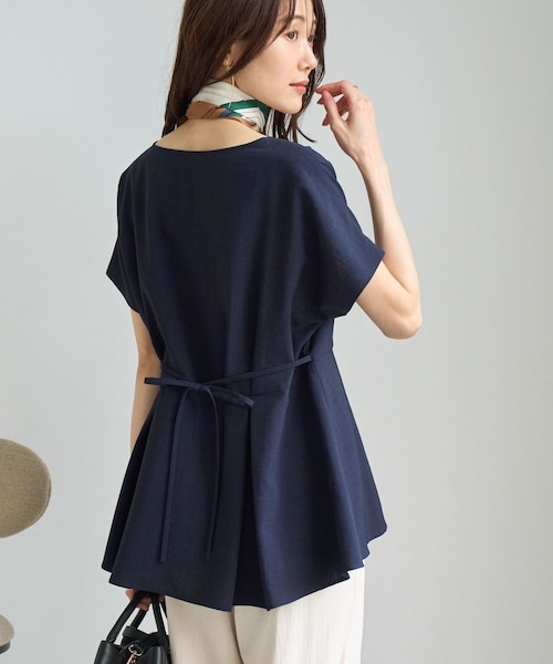 ROPE' PICNIC(ロペピクニック)の「【ベストヒット】ハートネックペプラムブラウス/接触冷感(シャツ/ブラウス・レディース・ベージュ/ネイビー/サックス/ラベンダー/ダークブラウン・F)」の22枚目の写真