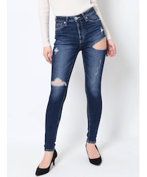 GYDA | M/W SIDE RIPPEDスキニーデニムパンツ(デニムパンツ)