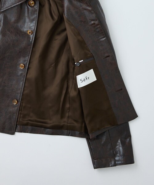ADAM ET ROPE'（アダムエロペ）の「【sefr】 KEANE JACKET MEN（ライダースジャケット・メンズ・ダークブラウン・M）」の4枚目の写真