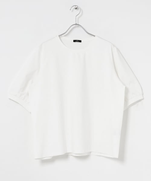 ITEMS URBANRESEARCH(アイテムズ アーバンリサーチ)の「袖デザインカットソー(Tシャツ/カットソー・レディース・WHT/BLK/BRN/L/BLU・Free)」の1枚目の写真