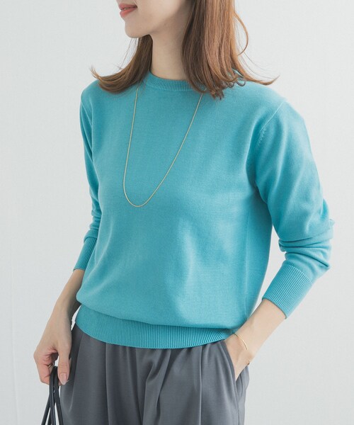 URBAN RESEARCH DOORS（アーバンリサーチドアーズ）の「オーガニックコットンクルーネックプルオーバー（ニット/セーター・レディース・OFF/YELLOW/BLUE・Free）」の18枚目の写真