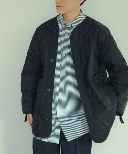 ITEMS URBANRESEARCH(アイテムズ アーバンリサーチ)の「中綿ライナー付 フードレスショートモッズ(モッズコート・メンズ・KHK/BLK・M/L)」の19枚目の写真
