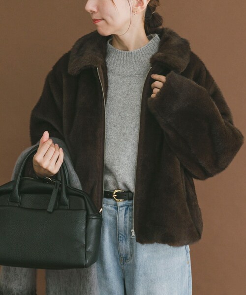 ITEMS URBANRESEARCH（アイテムズ アーバンリサーチ）の「ファージャケット（テーラードジャケット・レディース・BRN/L.BEG・Free）」の2枚目の写真