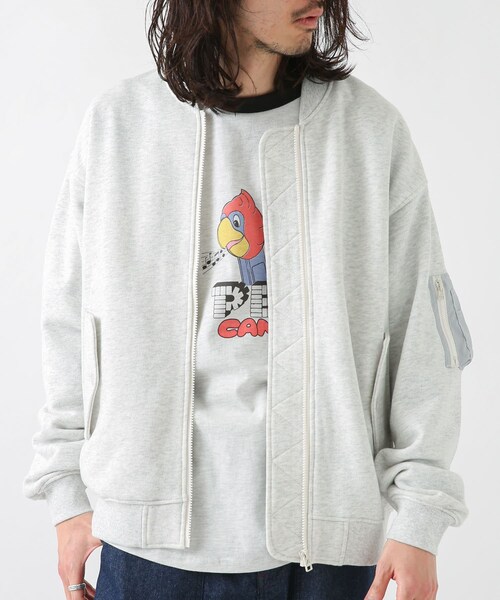 URBAN RESEARCH Sonny Label（アーバンリサーチサニーレーベル）の「裏毛スウェットMA-1ブルゾン（MA-1・メンズ・ライトキャメル/杢グレー/ブラック・M/L）」の21枚目の写真