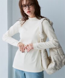 nissen | ＵＶカット綿１００％フライス素材ハイネックフレアチュニックTシャツ(Tシャツ/カットソー)