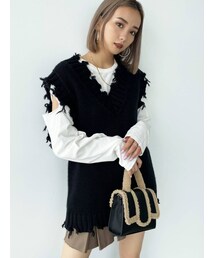 EMODA | クラッシュオーバーニットベスト(ベスト)