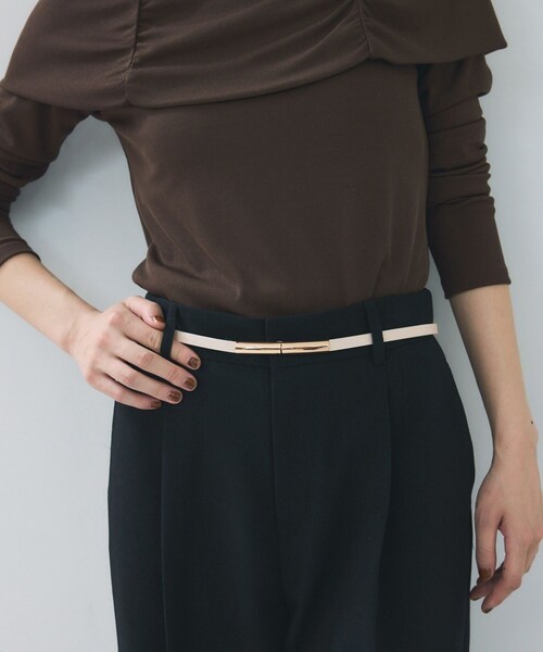 VIS（ビス）の「10mm幅ナローベルト（ベルト・レディース・ブラック/キナリ/ダークブラウン・F）」の3枚目の写真