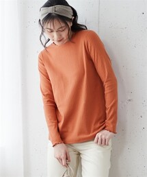 nissen | 大きいサイズ　重ね着に便利！ＵＶカットメローフリル使いリブトップス(Tシャツ/カットソー)
