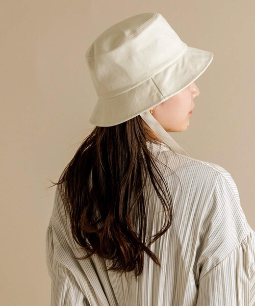 SMELLY（スメリー）の「コットンリボンバケットハット（ハット・レディース・BLK/IVO・-）」の5枚目の写真