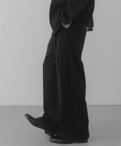 SENSE OF PLACE by URBAN RESEARCH（センスオブプレイスバイアーバンリサーチ）の「『イージーケア/速乾』リネンライクタックワイドスラックス（その他パンツ・メンズ・BLACK/CHARCOAL/GREIGE・M/L）」の7枚目の写真