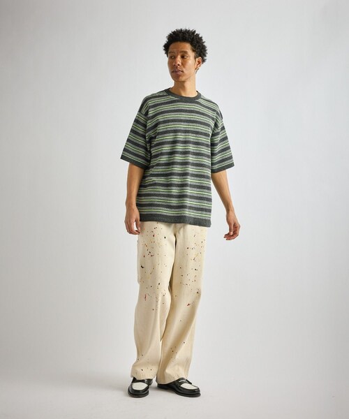 Saturdays NYC(サタデーズ ニューヨークシティ )の「Pacho Stripe Knit Top(Tシャツ/カットソー・レディース・ブラック系/パープル・L/M/S/XL)」の21枚目の写真