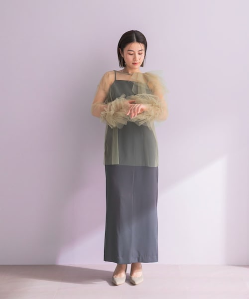 URBAN RESEARCH ROSSO（アーバンリサーチロッソ）の「ANDRESD　BLOOMING TULLE DRESS（ワンピース・レディース・L.BLUE/OLIVE/BLACK・36/38）」の17枚目の写真