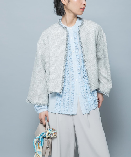 URBAN RESEARCH ROSSO（アーバンリサーチロッソ）の「フロントフリルデザインブラウス（シャツ/ブラウス・レディース・SAX/LEMON/BLACK・Free）」の2枚目の写真