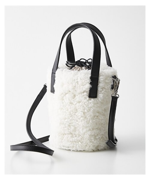 nissen（ニッセン）の「マイクロボアバケツ型２WAYショルダーバッグ（ショルダーバッグ・メンズ・ブラウン/グレー/アイボリー/ベージュ・Y）」の3枚目の写真