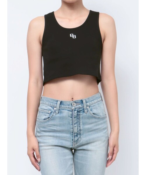 GYDA（ジェイダ）の「GG embroidery テレコタンクトップ（タンクトップ・レディース・グリーン/オフホワイト/ブラック・F）」の2枚目の写真