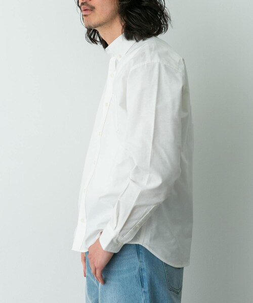 URBAN RESEARCH Sonny Label（アーバンリサーチサニーレーベル）の「抗菌オックスボタンダウン長袖シャツ（シャツ/ブラウス・メンズ・ホワイト/サックス/ネイビー/オフストライプ/ブルーストライプ・S/M/L/XL）」の10枚目の写真