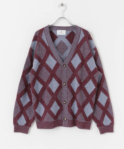 URBAN RESEARCH Sonny Label（アーバンリサーチサニーレーベル）の「ジャガードVネックニットカーディガン（カーディガン/ボレロ・メンズ・ボルドー/オフ/グリーン・M/L）」の12枚目の写真