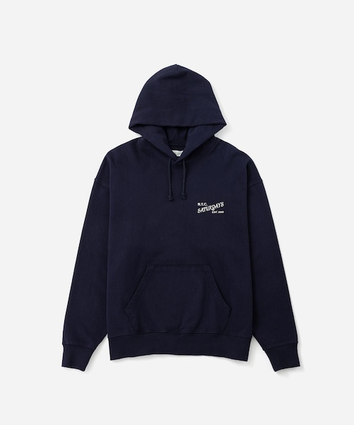 Saturdays NYC(サタデーズ ニューヨークシティ )の「Warren Vintage Serif Relaxed Hoodie(パーカー・レディース・チャコール/ネイビー/イエロー・L/M/S/XL)」の20枚目の写真