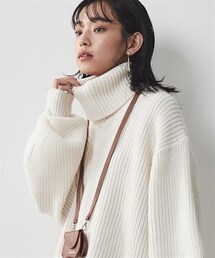 CHIC STYLE | 大きいサイズネックウォーマー付ニットプルオーバーシックスタイル(ニット/セーター)