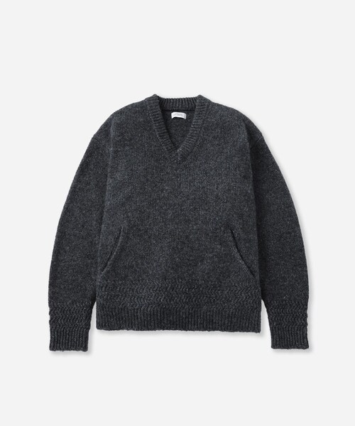 Saturdays NYC(サタデーズ ニューヨークシティ )の「Nicholas Low Gage V Neck Sweater(ニット/セーター・レディース・チャコール/オリーブ・L/M/S/XL)」の4枚目の写真