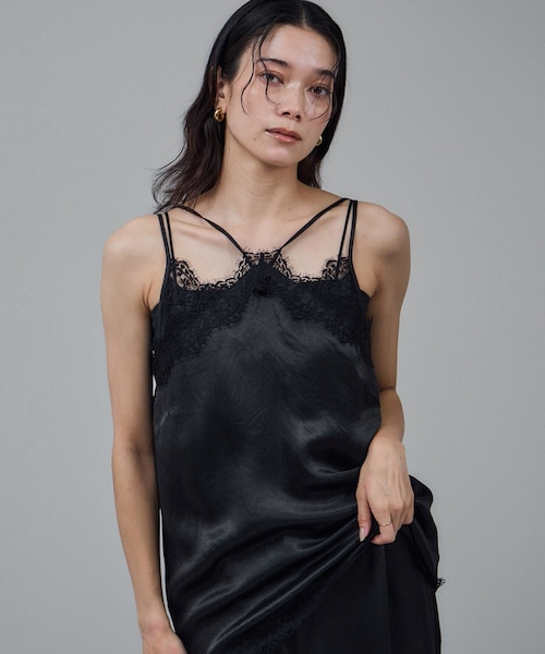 ADAM ET ROPE'(アダムエロペ)の「リバーレース2WAYキャミソール(キャミソール・レディース・ブラウン/ブラック・F)」の1枚目の写真