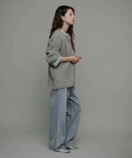 URBAN RESEARCH Sonny Label（アーバンリサーチサニーレーベル）の「ダブルフェイスバイカラーカーディガン（カーディガン/ボレロ・レディース・オフ/ベージュ/グレー・FREE）」の20枚目の写真