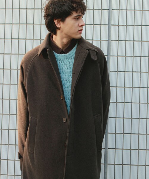 SENSE OF PLACE by URBAN RESEARCH(センスオブプレイスバイアーバンリサーチ)の「『ユニセックス』バルマカーンルーズコート(ステンカラーコート・メンズ・BLACK/D.BROWN/BLUE/BRN×BLK・M/L)」の19枚目の写真