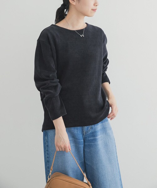 URBAN RESEARCH DOORS（アーバンリサーチドアーズ）の「Wフェイスモールコクーンプルオーバー（Tシャツ/カットソー・レディース・NATURAL/GREGE/BLACK・Free）」の2枚目の写真