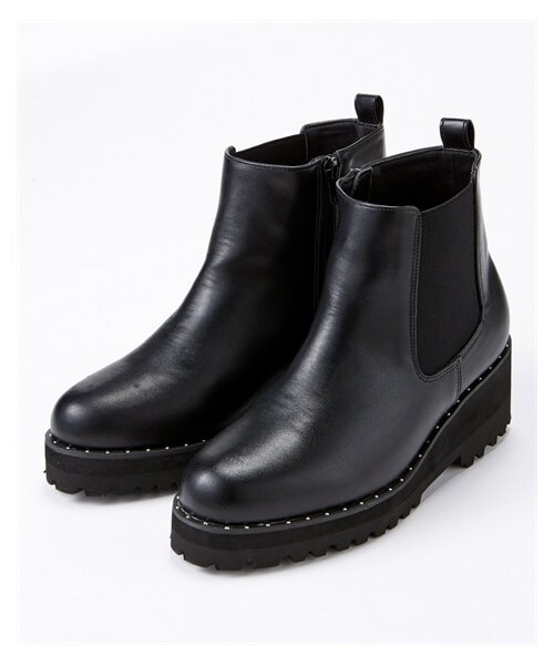 nissen（ニッセン）の「【ゆったり幅広】厚底サイドゴアブーツ（低反発中敷）（ワイズ４Ｅ）（ブーツ・メンズ・【販売終了】黒/【販売終了】黒スタッズ/黒/黒スタッズ・M=23.0~23.5cm/4E/L=24.0~24.5cm/4E/LL=25.0~25.5cm/4E/3L=26.0~26.5cm/4E）」の14枚目の写真