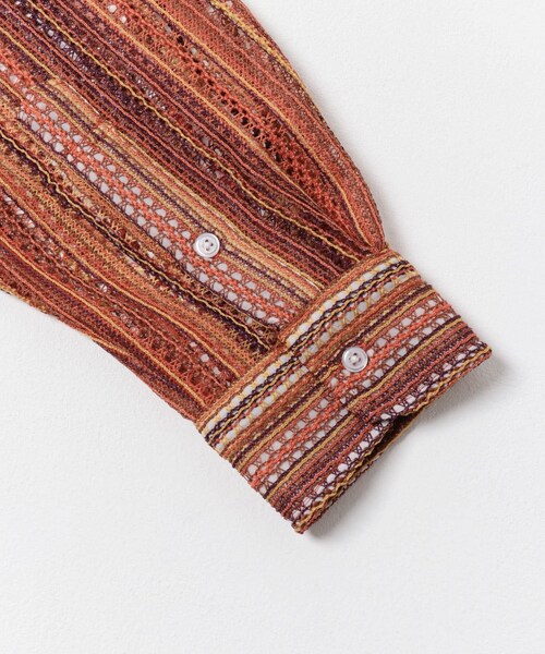 ITEMS URBANRESEARCH（アイテムズ アーバンリサーチ）の「マルチストライプレースオープンカラーシャツ（シャツ/ブラウス・メンズ・BLK/BLU/GRN/ORG・M/L）」の22枚目の写真