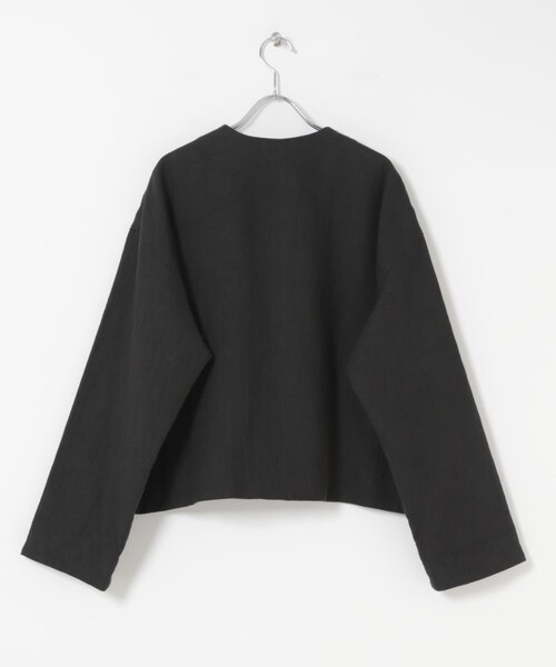 かぐれ(カグレ)の「リネンラミーノーカラージャケット(ノーカラージャケット・レディース・CHARCOAL/BLACK・Free)」の20枚目の写真